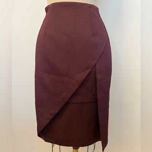 Ever New Melbourne Burgundy Double Layered Pencil Skirt, Size US 0